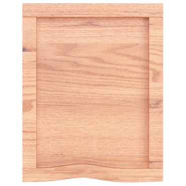 vidaXL Ράφι Τοίχου Ανοιχτό Καφέ 40x50x(2-4)cm Επεξ. Μασίφ Ξύλο Δρυός 1 τεμ.