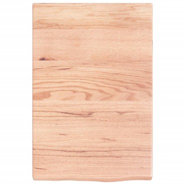 vidaXL Ράφι Τοίχου Ανοιχτό Καφέ 40x60x(2-4)cm Επεξ. Μασίφ Ξύλο Δρυός 1 τεμ.