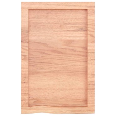 vidaXL Ράφι Τοίχου Ανοιχτό Καφέ 40x60x(2-4)cm Επεξ. Μασίφ Ξύλο Δρυός 1 τεμ.