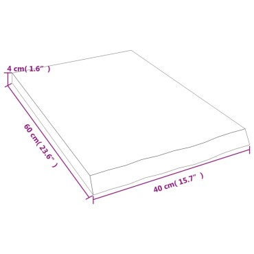 vidaXL Ράφι Τοίχου Ανοιχτό Καφέ 40x60x(2-4)cm Επεξ. Μασίφ Ξύλο Δρυός 1 τεμ.