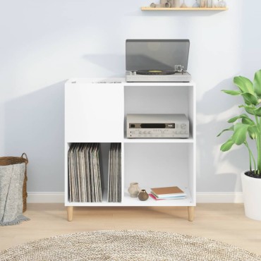 vidaXL Έπιπλο Δίσκων Λευκό 84,5x38x89cm από Επεξεργασμένο Ξύλο 1 τεμ.