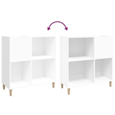 vidaXL Έπιπλο Δίσκων Λευκό 84,5x38x89cm από Επεξεργασμένο Ξύλο 1 τεμ.