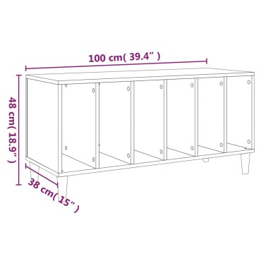 vidaXL Έπιπλο Δίσκων Γκρι Sonoma 100x38x48cm από Επεξεργασμένο Ξύλο 1 τεμ.