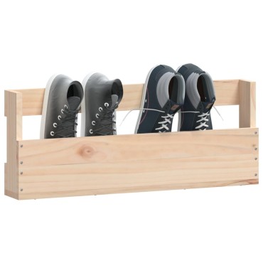 vidaXL Παπουτσοθήκες Επιτοίχιες 2 τεμ. 59x9x23cm Μασίφ Ξύλο Πεύκου