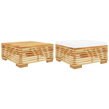 vidaXL Σαλόνι Κήπου Σετ 2 τεμ. από Μασίφ Ξύλο Teak 69,5x69,5x31cm  Διθέσιος