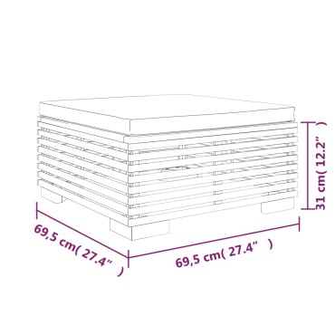 vidaXL Σαλόνι Κήπου Σετ 2 τεμ. από Μασίφ Ξύλο Teak 69,5x69,5x31cm  Διθέσιος