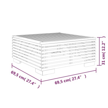 vidaXL Σαλόνι Κήπου Σετ 2 τεμ. από Μασίφ Ξύλο Teak 69,5x69,5x31cm  Διθέσιος