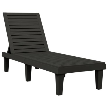 vidaXL Ξαπλώστρες 2 τεμ. Μαύρες 155x58x83cm από Πολυπροπυλένιο