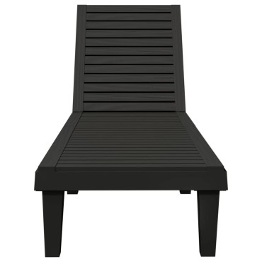 vidaXL Ξαπλώστρες 2 τεμ. Μαύρες 155x58x83cm από Πολυπροπυλένιο