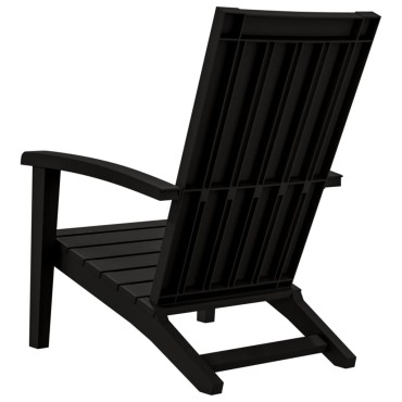 vidaXL Καρέκλα Κήπου Adirondack Μαύρη από Πολυπροπυλένιο 63x85x93cm 1 τεμ.