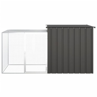 vidaXL Κλουβί Κουνελιών Ανθρακί 200x91x100 εκ. από Γαλβανισμένο Χάλυβα