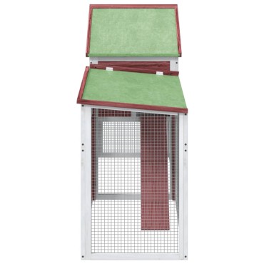 vidaXL Κλουβί Κουνελιών Μόκα 185,5x60,5x109,5 εκ. Μασίφ Ξύλο Πεύκου