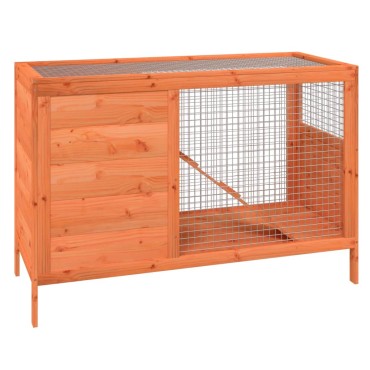 vidaXL Κλουβί Κουνελιών Καφέ 103 x 44 x 69,5 εκ. Μασίφ Ξύλο Πεύκου