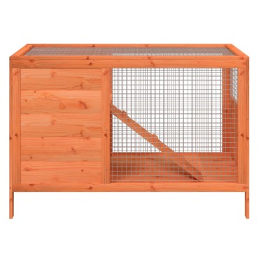 vidaXL Κλουβί Κουνελιών Καφέ 103 x 44 x 69,5 εκ. Μασίφ Ξύλο Πεύκου
