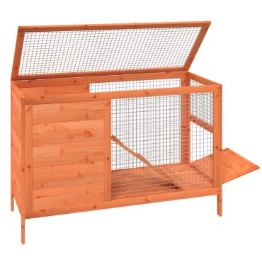 vidaXL Κλουβί Κουνελιών Καφέ 103 x 44 x 69,5 εκ. Μασίφ Ξύλο Πεύκου