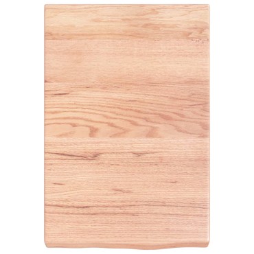 vidaXL Ράφι Τοίχου Ανοιχτό Καφέ 40x60x(2-6)cm Επεξ. Μασίφ Ξύλο Δρυός 1 τεμ.