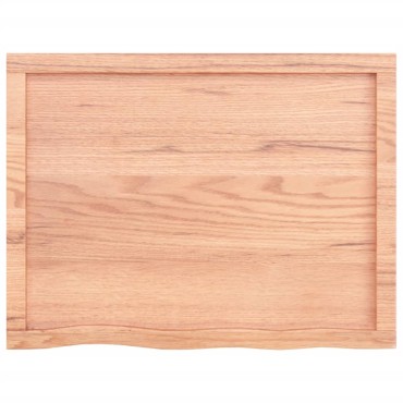 vidaXL Ράφι Τοίχου Ανοιχτό Καφέ 80x60x(2-6)cm Επεξ. Μασίφ Ξύλο Δρυός 1 τεμ.