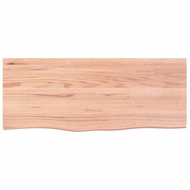 vidaXL Ράφι Τοίχου Ανοιχτό Καφέ 100x40x2cm Επεξεργ. Μασίφ Ξύλο Δρυός 1 τεμ.