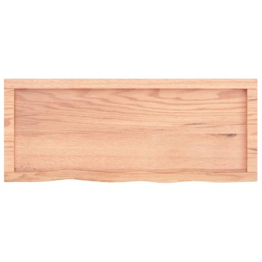 vidaXL Ράφι Τοίχου Ανοιχτό Καφέ 100x40x(2-4)cm Επεξ. Μασίφ Ξύλο Δρυός 1 τεμ.