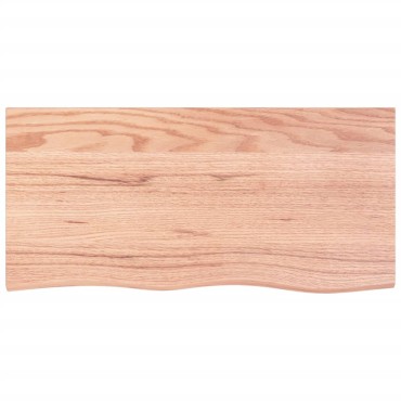 vidaXL Ράφι Τοίχου Ανοιχτό Καφέ 100x50x(2-6)cm Επεξ. Μασίφ Ξύλο Δρυός 1 τεμ.