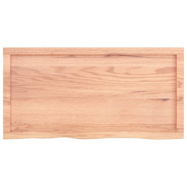 vidaXL Ράφι Τοίχου Ανοιχτό Καφέ 100x50x(2-6)cm Επεξ. Μασίφ Ξύλο Δρυός 1 τεμ.