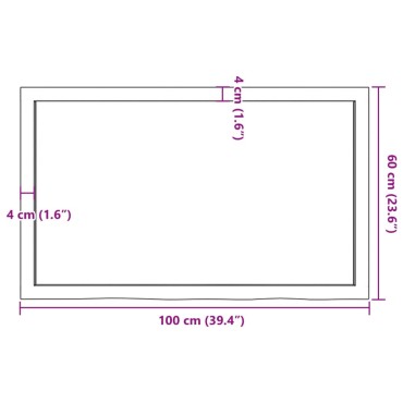 vidaXL Ράφι Τοίχου Ανοιχτό Καφέ 100x60x(2-4)cm Επεξ. Μασίφ Ξύλο Δρυός 1 τεμ.