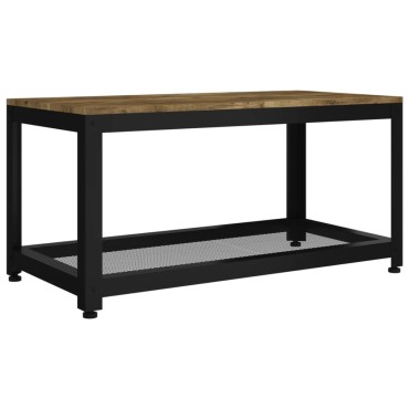 vidaXL Τραπεζάκι Σαλονιού Σκ. Καφέ/Μαύρο 90x45x45cm από MDF/Σίδερο 1 τεμ.