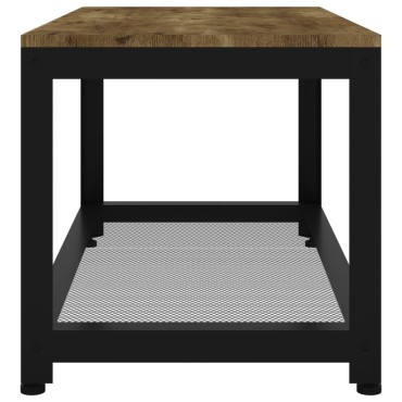 vidaXL Τραπεζάκι Σαλονιού Σκ. Καφέ/Μαύρο 90x45x45cm από MDF/Σίδερο 1 τεμ.