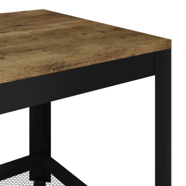 vidaXL Τραπεζάκι Σαλονιού Σκ. Καφέ/Μαύρο 90x45x45cm από MDF/Σίδερο 1 τεμ.
