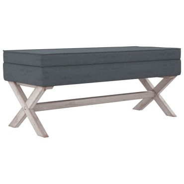 vidaXL Σκαμπό Αποθήκευσης Σκούρο Γκρι 110x45x49cm Βελούδινο 1 τεμ.