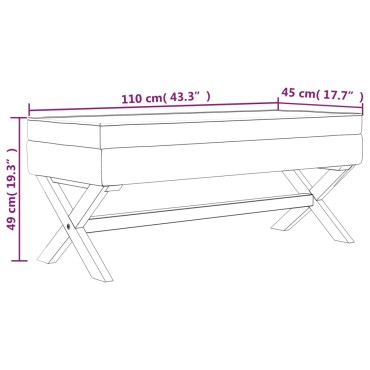 vidaXL Σκαμπό Αποθήκευσης Σκούρο Γκρι 110x45x49cm Βελούδινο 1 τεμ.