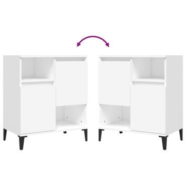 vidaXL Ντουλάπια 2 τεμ. Λευκά 60x35x70cm από Επεξεργασμένο Ξύλο