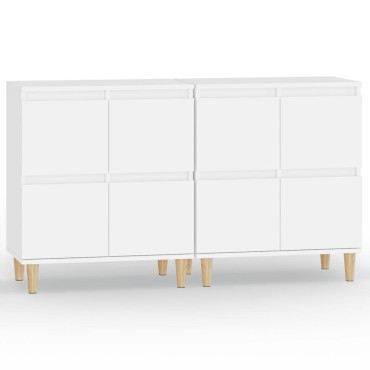 vidaXL Ντουλάπια 2 τεμ. Λευκά 60x35x70cm από Επεξεργασμένο Ξύλο