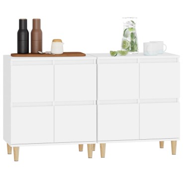 vidaXL Ντουλάπια 2 τεμ. Λευκά 60x35x70cm από Επεξεργασμένο Ξύλο