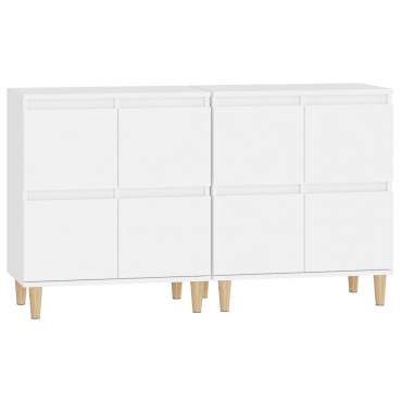vidaXL Ντουλάπια 2 τεμ. Λευκά 60x35x70cm από Επεξεργασμένο Ξύλο