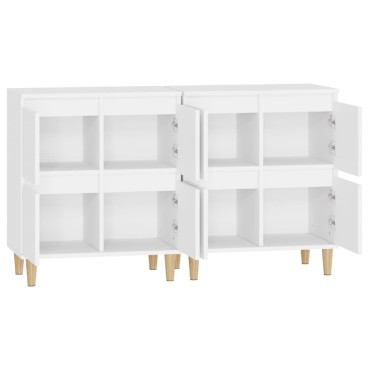 vidaXL Ντουλάπια 2 τεμ. Λευκά 60x35x70cm από Επεξεργασμένο Ξύλο