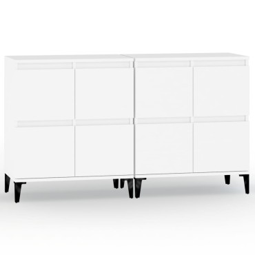 vidaXL Ντουλάπια 2 τεμ. Λευκά 60x35x70cm από Επεξεργασμένο Ξύλο