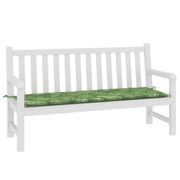 vidaXL Μαξιλάρι Πάγκου Κήπου Σχέδιο Φύλλων 150x50x4cm Ύφασμα Oxford