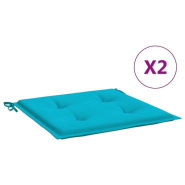 vidaXL Μαξιλάρια Καρέκλας 2 τεμ. Τιρκουάζ 40x40x4cm Υφασμάτινα