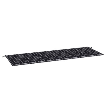 vidaXL Μαξιλάρι Πάγκου Κήπου Μαύρο Καρό 150x50x4cm Ύφασμα Oxford