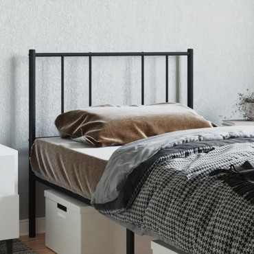 vidaXL Κεφαλάρι Μαύρο Μεταλλικό 80x3x90cm 1 τεμ.