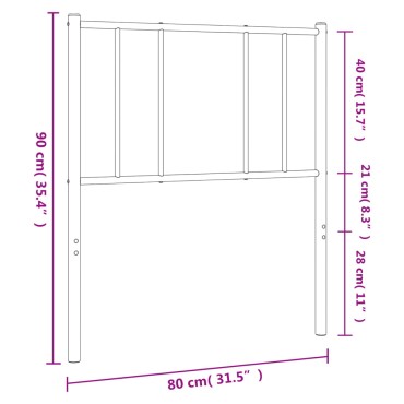 vidaXL Κεφαλάρι Μαύρο Μεταλλικό 80x3x90cm 1 τεμ.