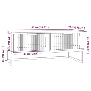 vidaXL Τραπεζάκι Σαλονιού 80x40x35cm Επεξεργασμένο Ξύλο & Σίδερο 1 τεμ.