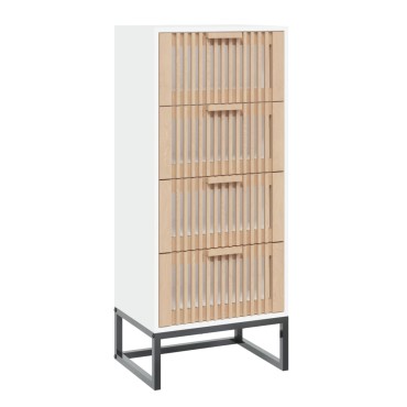 vidaXL Συρταριέρα Λευκή 40x30x95cm από Επεξεργασμένο Ξύλο 1 τεμ.