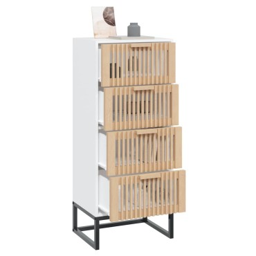vidaXL Συρταριέρα Λευκή 40x30x95cm από Επεξεργασμένο Ξύλο 1 τεμ.