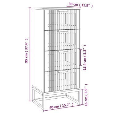 vidaXL Συρταριέρα Λευκή 40x30x95cm από Επεξεργασμένο Ξύλο 1 τεμ.
