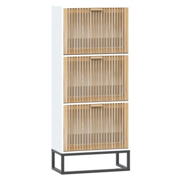 vidaXL Παπουτσοθήκη Λευκή 52x25x120cm από Επεξεργασμένο Ξύλο