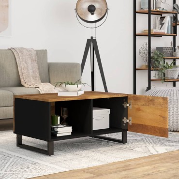 vidaXL Τραπεζάκι Σαλονιού 80x50x40cm Μασίφ Ξύλο Μάνγκο & Επεξ. Ξύλο 1 τεμ.