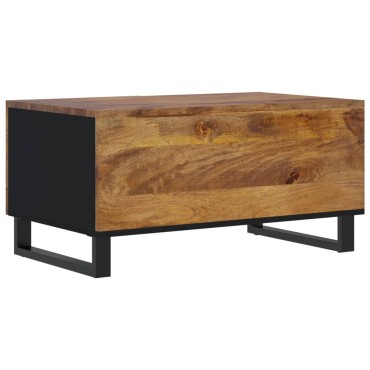 vidaXL Τραπεζάκι Σαλονιού 80x50x40cm Μασίφ Ξύλο Μάνγκο & Επεξ. Ξύλο 1 τεμ.