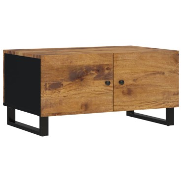 vidaXL Τραπεζάκι Σαλονιού 80x50x40cm Μασίφ Ξύλο Μάνγκο & Επεξ. Ξύλο 1 τεμ.
